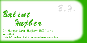 balint hujber business card